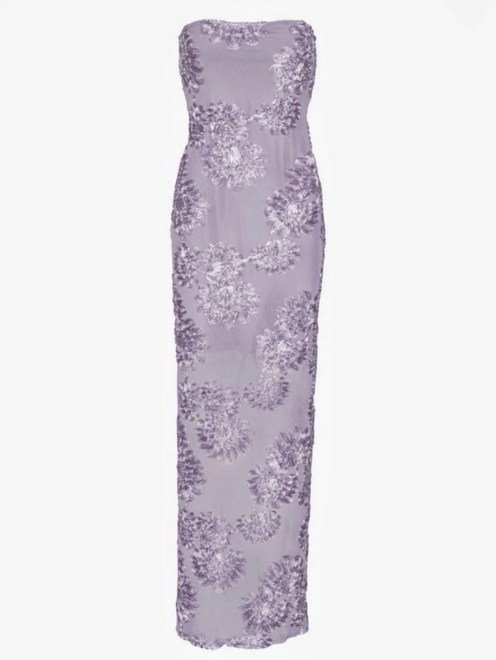 ROTATE 3D Mesh Maxi Dress Floral Maxi Dress Purple 40 NWT